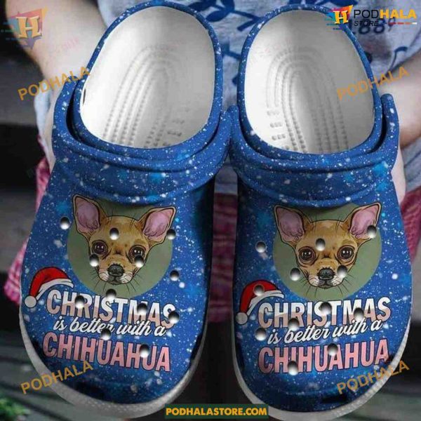 Fashionable Chihuahua Vibes Crocs, Christmas Classic Clog Shoes