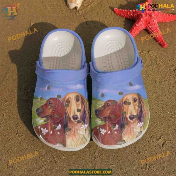 Floral Dachshund Classic Crocs, Gifts for Dachshund Enthusiasts
