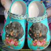 Flower Dachshund Crocband Clogs, Comfortable Gifts for Dog Lovers