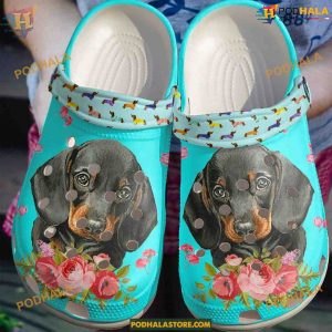 Flower Dachshund Crocband Clogs, Comfortable Gifts for Dog Lovers