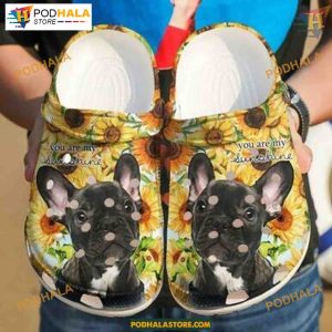 French Bulldog Classic Clogs, Sunflower Pet Shoes, French Bulldog Water Crocs