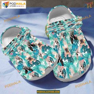 French Bulldog Palm Leaf Tropical Gifts, Best for Frenchie Lovers Crocs Clog