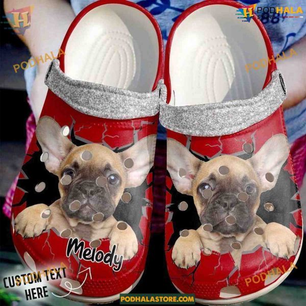 French Bulldog Personalized Crack Wall Frenchie Classic Clogs Crocs Shoes