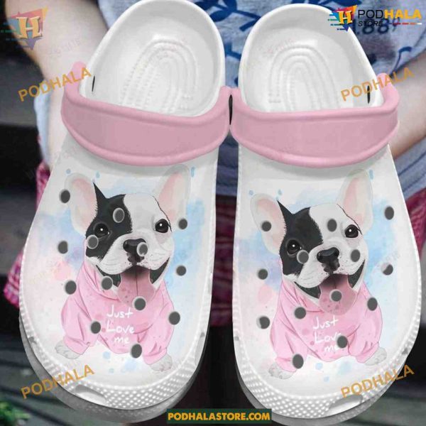 French Bulldog Pinky Bulldog Classic Clogs Shoes, Unique Frenchie Crocs
