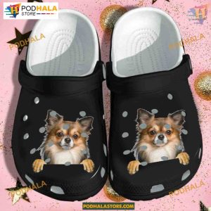Funny Chihuahua Magnet Print Crocs, Unique Dog Decor Footwear