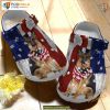 German Shepherd American Flag Trendy Dog Crocs, Ideal Gift for Boyfriend