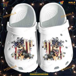 German Shepherd Dog USA Crocs, Classic Comfortable Clogs Shoes