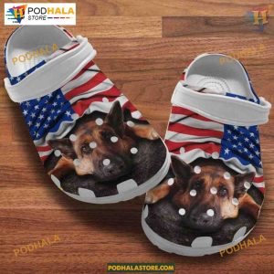German Shepherd Puppy American Patrio, 4th of July Dog Lover Crocs