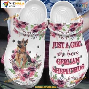 German Shepherd With Flowers Ideal Girl's Love for German Shepherd Crocs