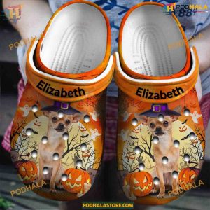 Halloween Hat Chihuahua Crocs, Personalized Dog Lover Clogs