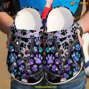 Holo Paw Print Dog Crocs, Fun and Quirky Gift for Dog Lovers