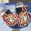 I Love Mom USA Flag Chihuahua Crocs, Mother's Day Special