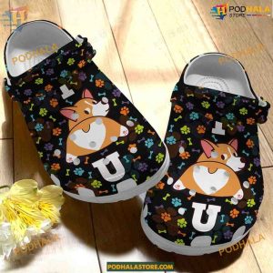 I Love You Corgi White Sole Crocs, Classic, Heartfelt Gift Clogs