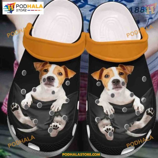 Jack Russell In Pockets Dog Paw Crocs, Dog Lover Comfortable Clogs