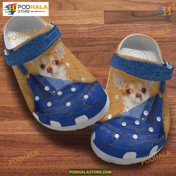 Jean Texture Chihuahua Puppy Crocs, Fur Pattern Lovers’ Choice