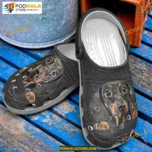 Leather Print Dachshund Dad Crocs, Father’s Day Gift for Dog Lovers