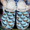 Love Rainbow Dachshund Crocs, Classic Colorful Dog Lover Shoes