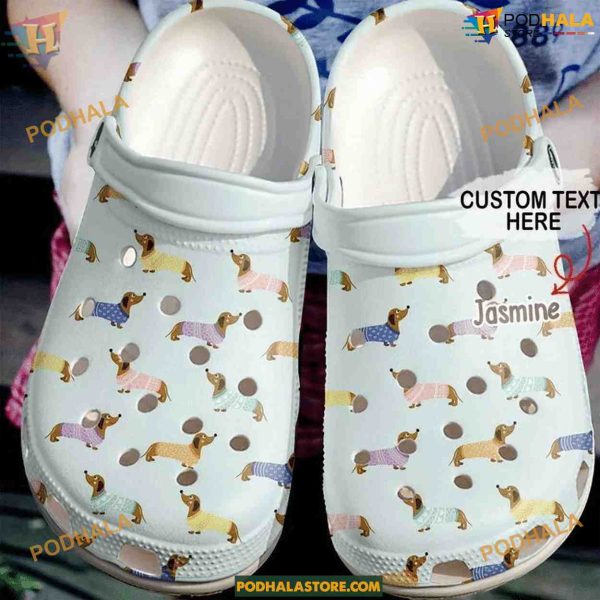 Lovely Pattern Dachshund Crocs, Great for Weiner Dog Enthusiasts