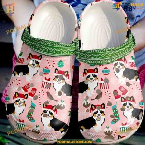 Merry Corgimas Christmas Pattern Crocs, Festive Crocband Clogs for Everyone