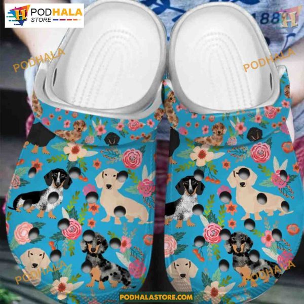 My Life Dachshund Florals Crocs, Ideal Dog Lover Gift, Pretty Design