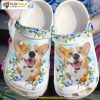 Personalized Corgi Classic Whitesole Crocs, Cutest Smile Design, Gifts for Corgi Lovers