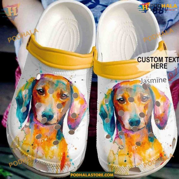 Personalized Dachshund Art Crocs, Great for Dog Lovers