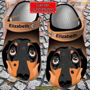 Personalized Dachshund Face Print Crocs, Unique Gifts for Dog Lovers