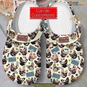 Personalized French Bulldog Pattern Men Women Clog Shoes, Animal Print Crocs