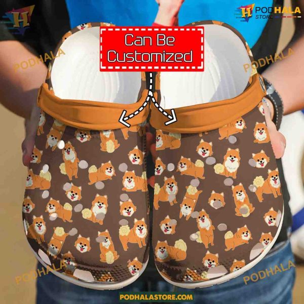 Pomeranian Custom Pattern Stylish Crocs Shoes for Pet Owners