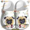 Pug Puppy Roses Flower Crocs, Mother’s Day Pug Mom Gift, Valentine's Day