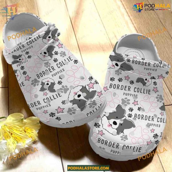 Stylish Border Collie Inspired Crocs, Perfect for Dog Owners