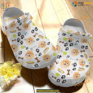 Unique Pomeranian Dog Crocs, Classic Clogs for Small Breed Enthusiasts