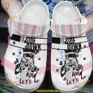 Upside Down Dog White Sole Crocs, Unique Classic Clogs for Dog Fans
