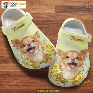 Yellow Flower Chihuahua Puppy Crocs, Birthday & Valentine's Special