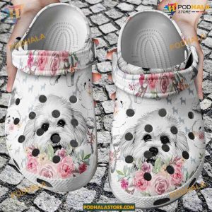 Yorkshire Terrier Floral Dog Crocs, Charming Choice for Yorkie Fans