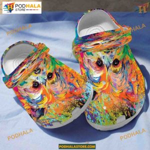 Yorkshire Terrier Puppy Lover Portrait Crocs, Painted Yorkshire Clogs