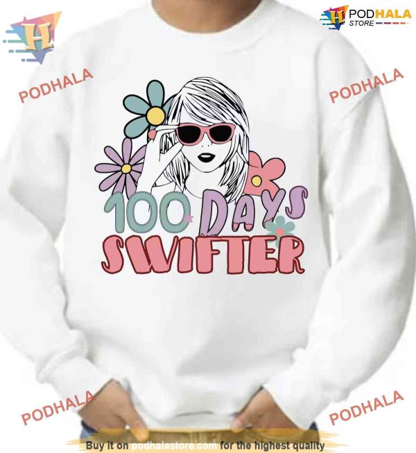 100 Days Swifter Shirt For Taylor Fans Boys Girls, In My 100 Days Of School Era