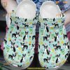 Boston Terrier Beach Time Classic Dog Crocs Clogs for Fans