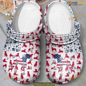 Boxer Dog American Flag Patriotic Puppy Crocs Unique Design