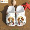 Cool Beagle Dog Art Bloom Flower Dog Crocs for Beagle Fans