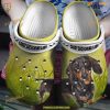 Crazy Dachshund Lazy on Grass Comfy Dog Crocs Clogs for Relaxing