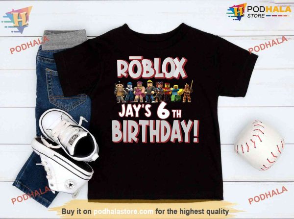 Custom Birthday Boy Shirt, Robots Boy Video Game Matching Birthday Gift