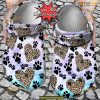 Custom Crocs Dog Paw Heart Leopard Pattern for Dog Lovers