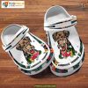 Custom Name Airedale Terrier Hibiscus Flower Dog Crocs for Moms
