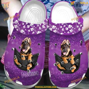 Custom Photo And Name Of Dog Purple Clogs Shoes for Dog Owners