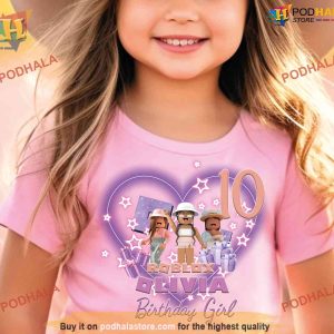 Customized Roblox Birthday Girl Family Shirt Personalized Birthday Gamer Outfit 3