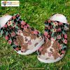 Cute Border Collie Puppy Pink Flower Dog Crocs for Enthusiasts
