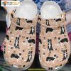 Cute Border Collie with Coffee Patterned Dog Crocs for Fans