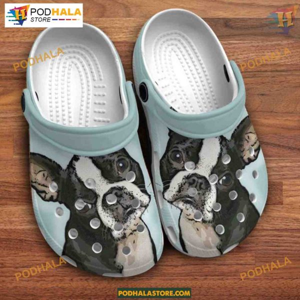 Cute Boston Terrier Painting Puppy Crocs for Terrier Moms