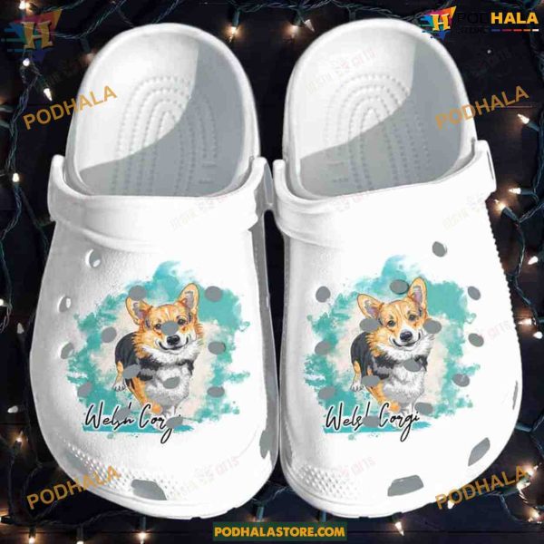 Cute Corgi Dog Art Funny Crocs Classic Clogs for Corgi Lovers